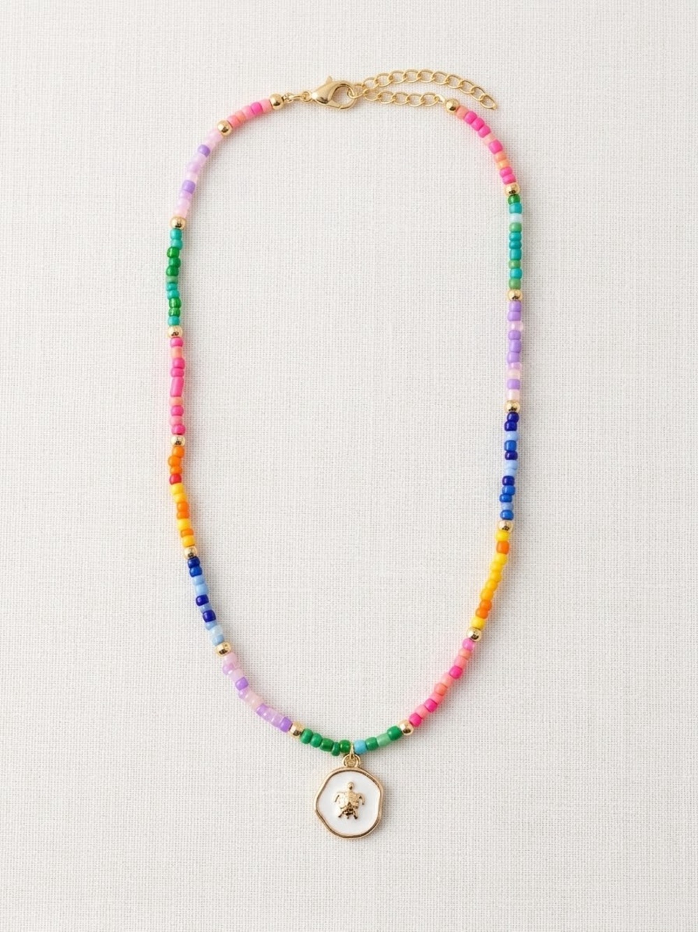 Custom Hand-Crafted Rainbow Beaded Charm Necklace 🌈✨